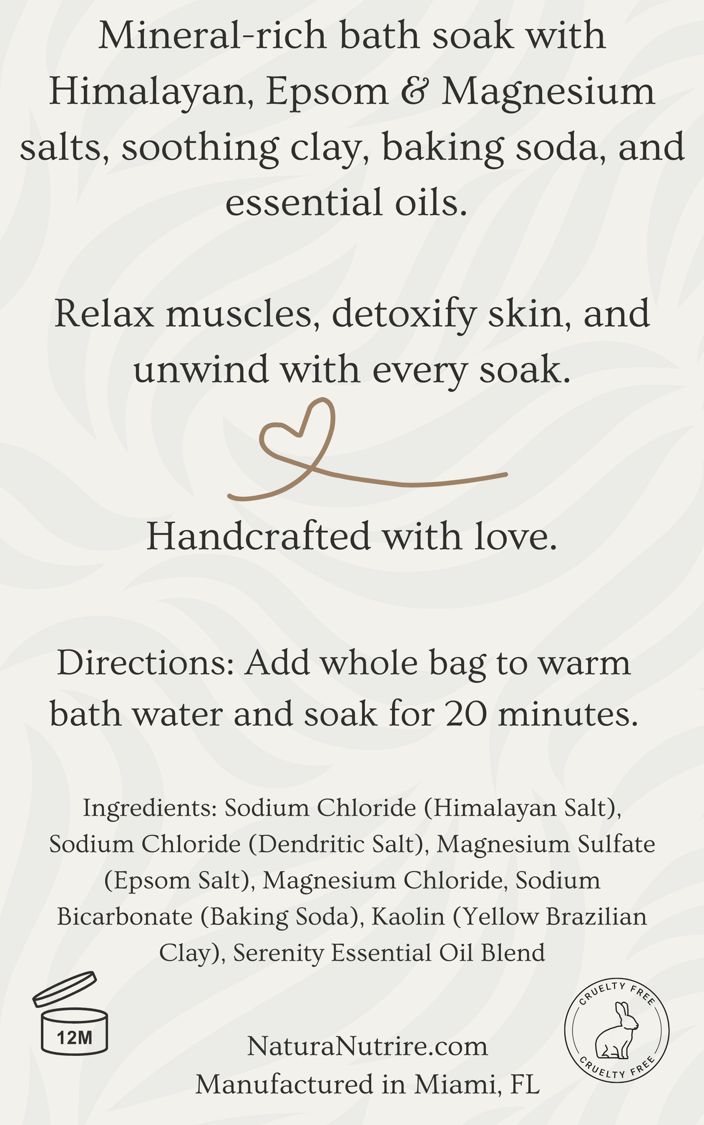 Mineral Bath Soak – Relaxing Detox & Muscle Relief | Serenity Blend