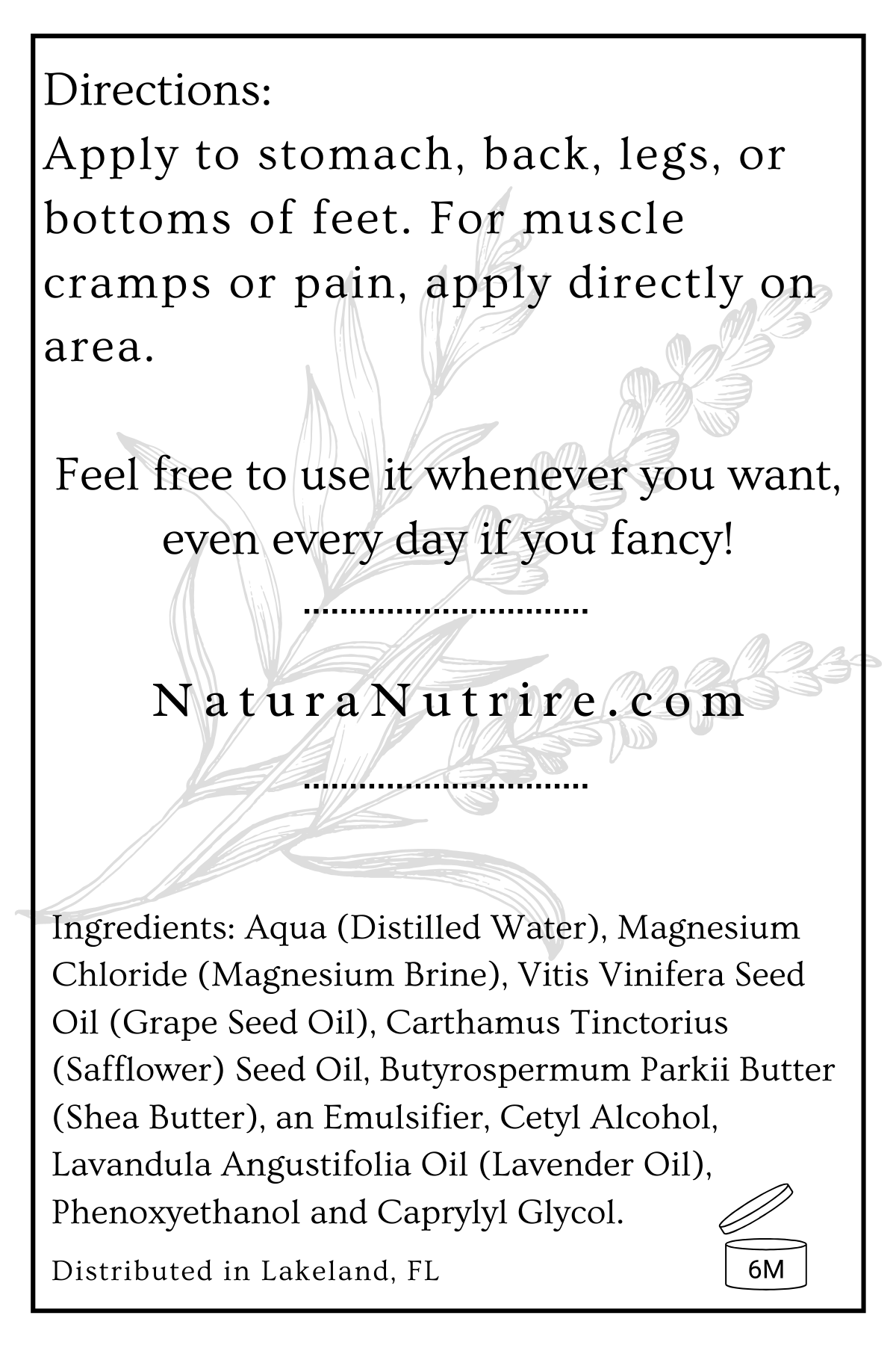 Serenity Magnesium Lotion - Natura Nutrire Botanical Skincare
