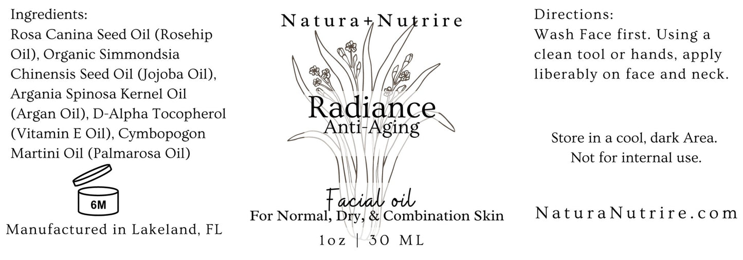 Radiance Facial Oil | 1oz - Natura Nutrire Botanical Skincare