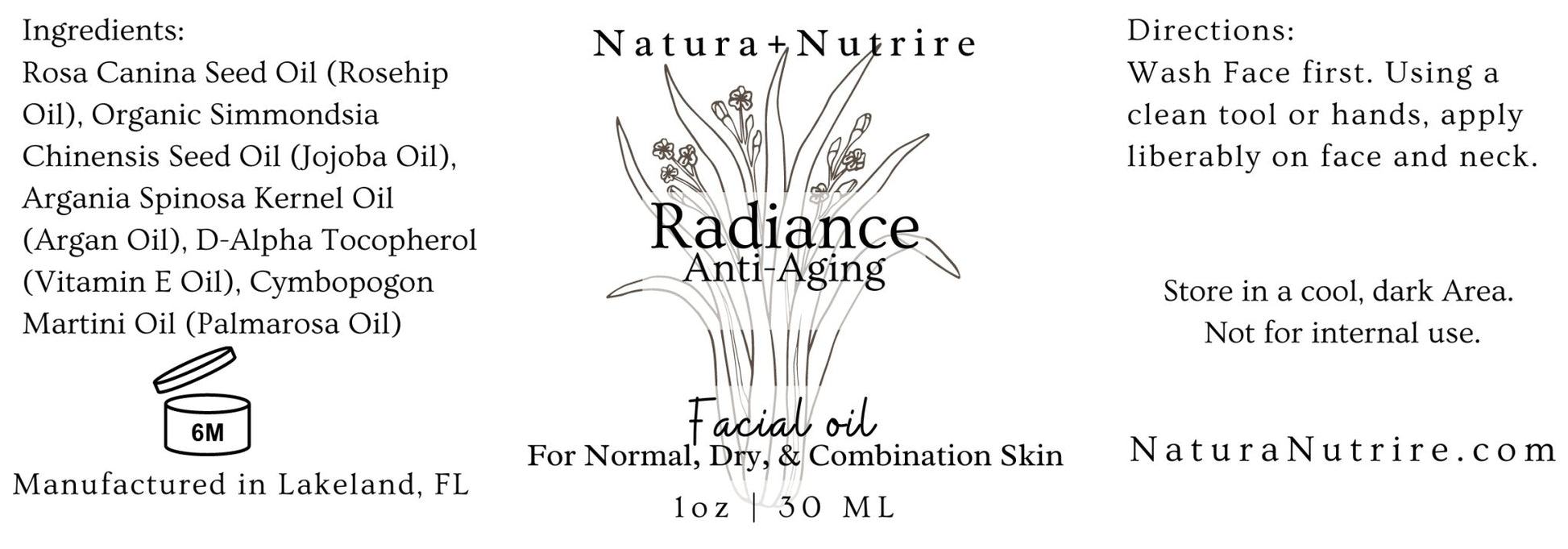 Radiance Facial Oil | 1oz - Natura Nutrire Botanical Skincare