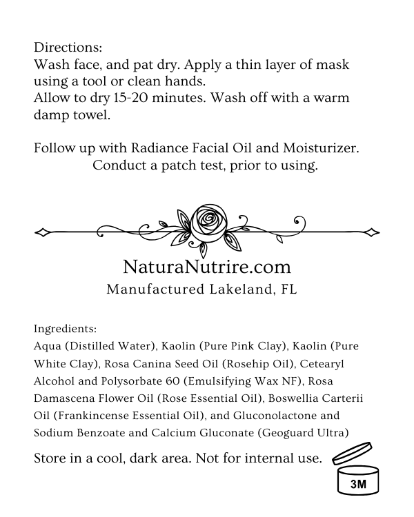 Rose Renewal Clay Face Mask  Natura Nutrire Botanical Skincare